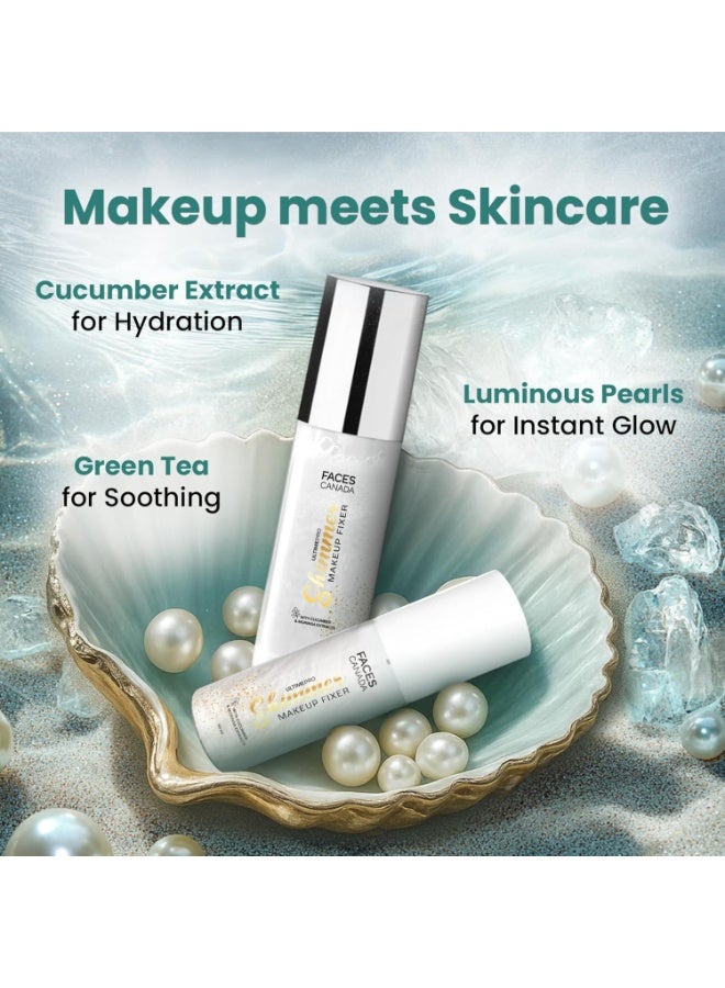 فايسز كندا بخاخ تثبيت المكياج Ultime Pro Shimmer من FACESCANADA، سعة 100 مل | بخاخ تثبيت مكياج يدوم طويلاً | يحافظ على ثبات المكياج | يمنح لمسة نهائية لامعة وجذابة | يرطب البشرة ويهدئها وينعشها | خالٍ من الكحول (عبوة واحدة) - Image 3